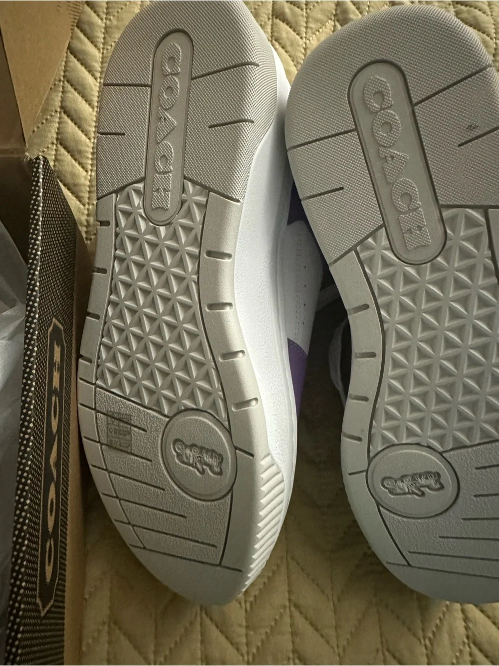 Coach women Lavender and White Low-Top Sneakers